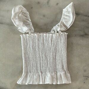 NWOT Smocked June Bug Reformation Top - Medium - White